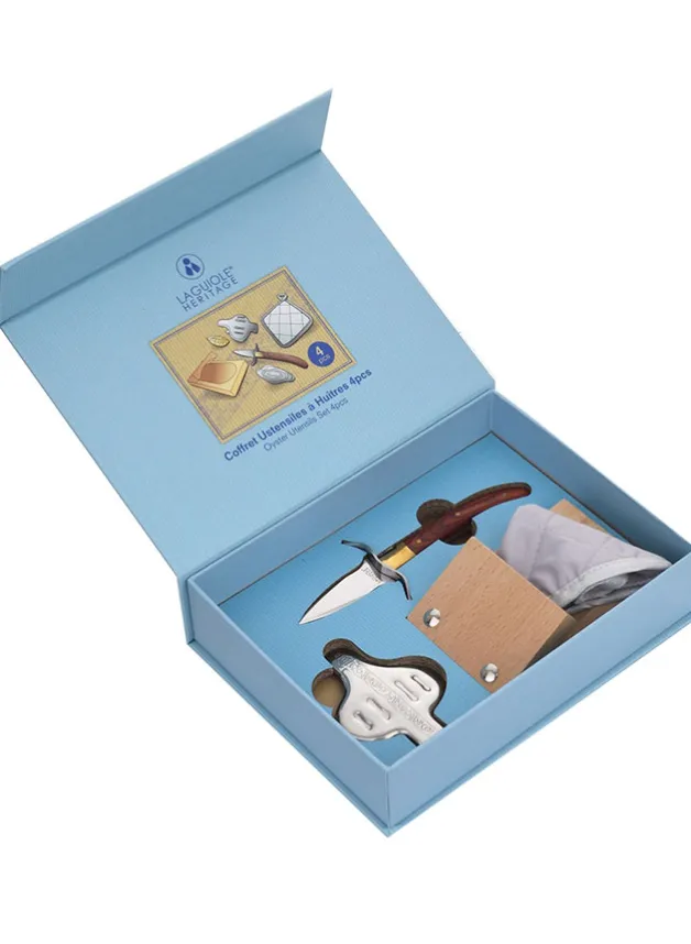 Ostronset Laguiole – Ostronkniv med tillbehör – i blå presentbox