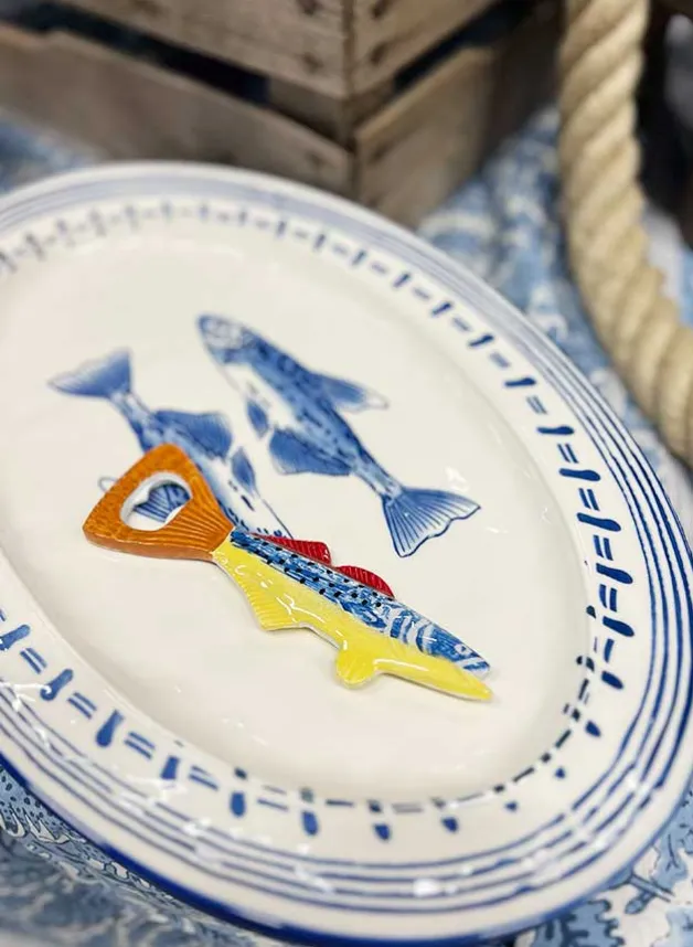 Ovalt Serveringsfat med Fiskar 38×26 cm