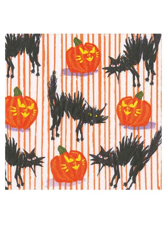 Papperservett Halloween Katter 20 st 33×33 cm – Caspari