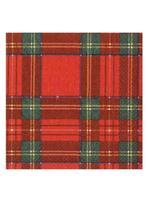 Papperservett Royal Plaid 20 st 33×33 cm – Caspari