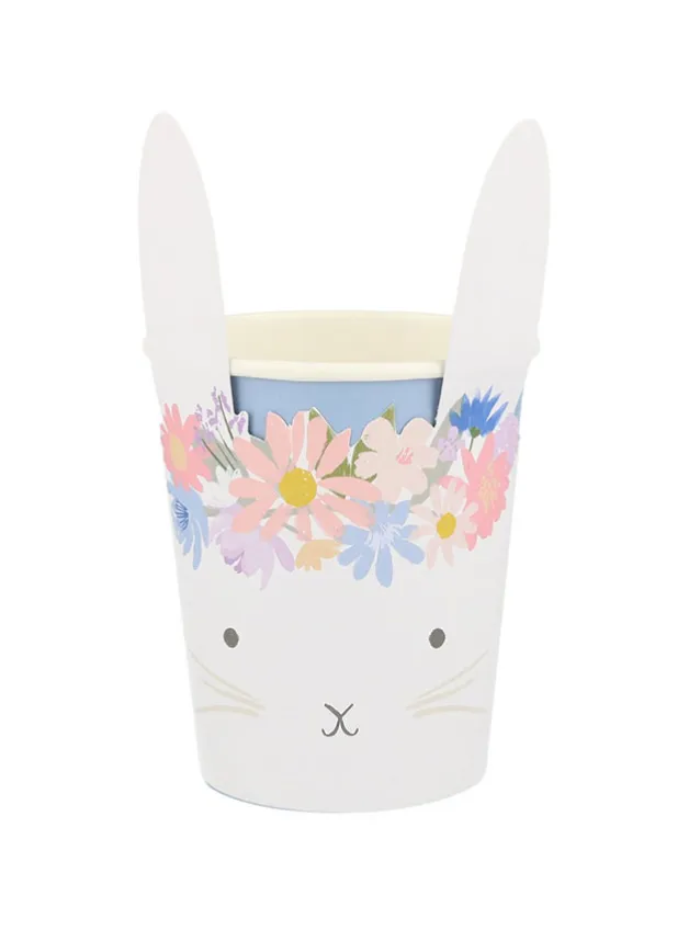 Pappersmugg – Kanin med blomkrans – 8 st – Meri Meri