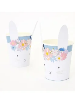 Pappersmugg – Kanin med blomkrans – 8 st – Meri Meri