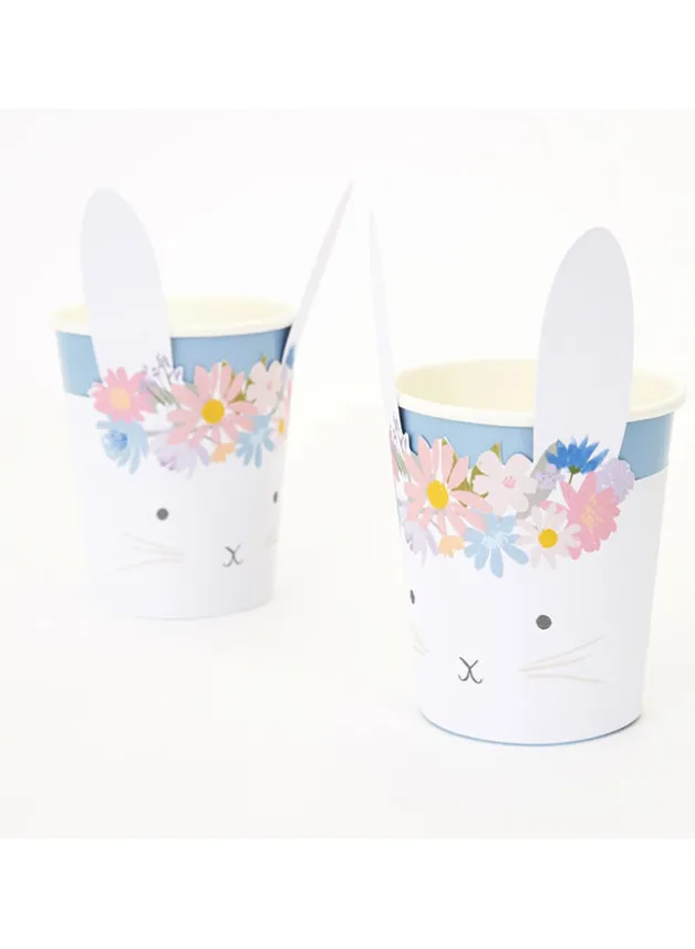 Pappersmugg – Kanin med blomkrans – 8 st – Meri Meri