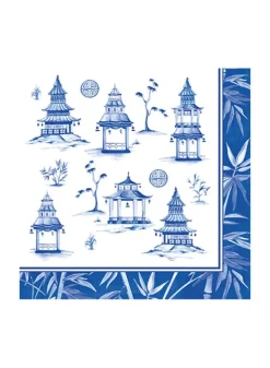 Pappersservett Blå Pagoda – 33 x 33 cm 20 st