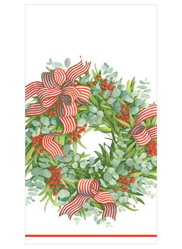 Pappersservett Buffe 33×40 cm Ribbon Stripe Julkrans – Caspari