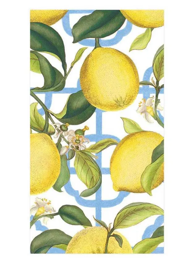 Pappersservett Buffé 33 x 40 cm – Citroner Seville Ivory – Caspari