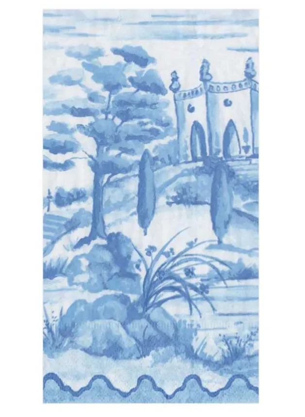 Pappersservett Buffé 33 x 40 cm – Tuscan toile blue – Caspari