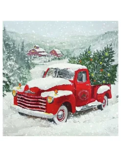 Pappersservett Chrismas Truck 33×33 cm – Edelweiss