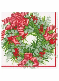 Pappersservett Dinner 40×40 cm Ribbon Stripe Julkrans – Caspari