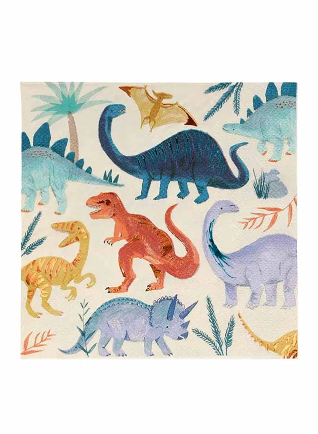 Pappersservett Dinosaurier 33 x 33 cm – Meri Meri