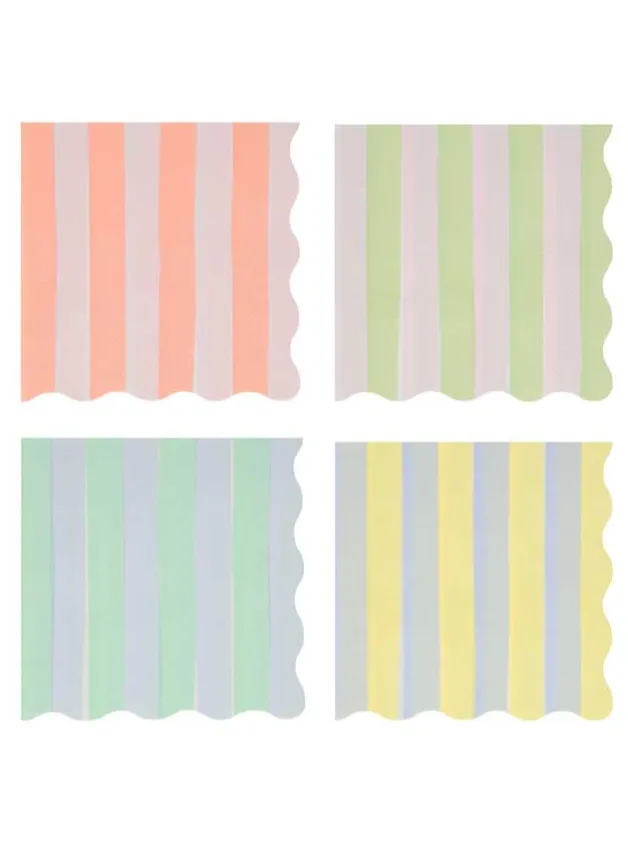 Pappersservetter Pastell Randiga L – Meri Meri