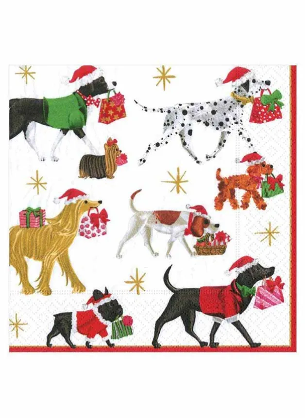 Pappersservett 33 x 33 cm – Hundar Christmas Delivery – Julservett – Caspari