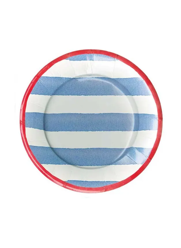 Papperstallrik Assiette Dia. 20 cm – Blå/ Röd – Caspari