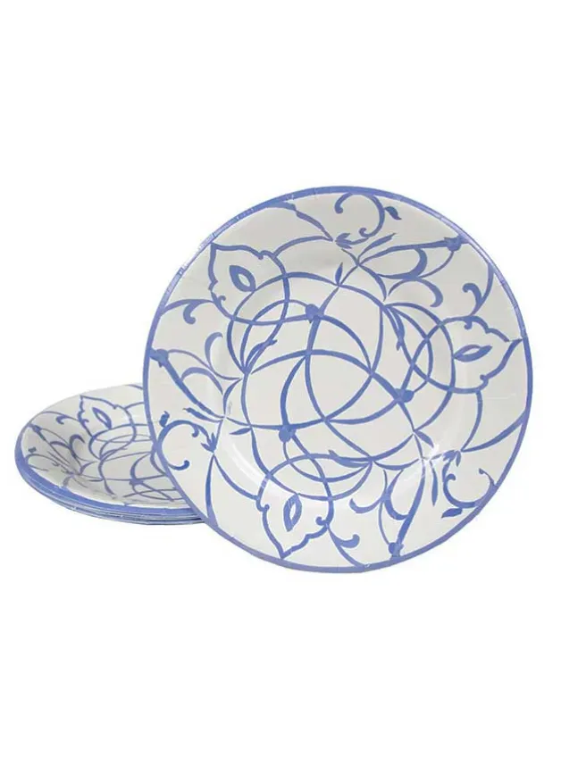 Papperstallrik Assiette Dia. 20 cm – Algarve Ceramic Blue – Caspari