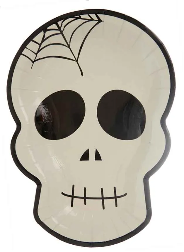 Papperstallrik 23 cm Döskalle 8 st – Halloween