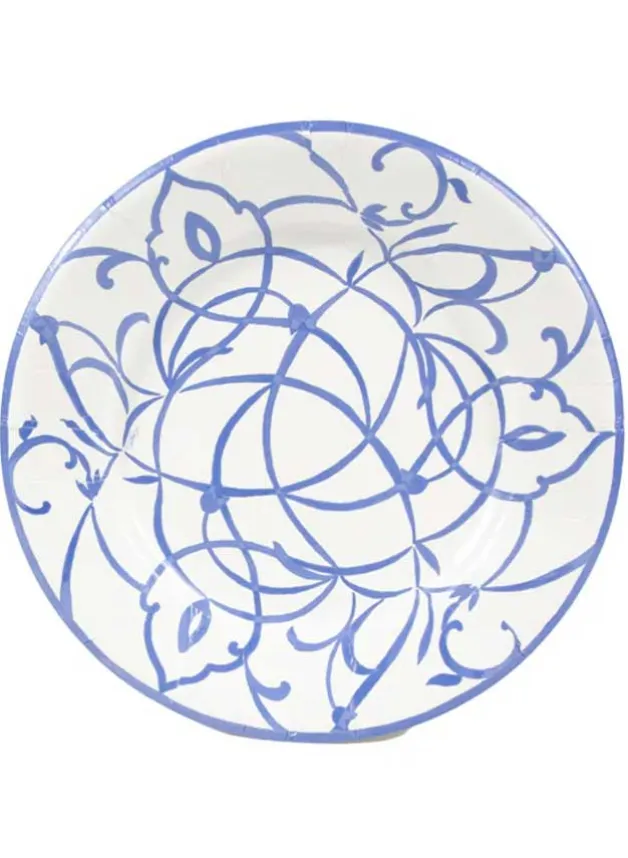 Papperstallrik Dia. 27 cm – Algarve Ceramic Blue – Caspari