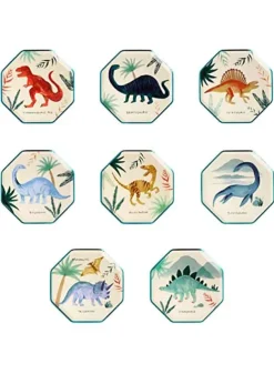 Papperstallrik Dinosaurie 8 motiv 21 x 21 cm – Meri Meri
