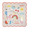 Papperstallrik enhörning/regnbåge Unicorns 18×18 cm – Meri Meri