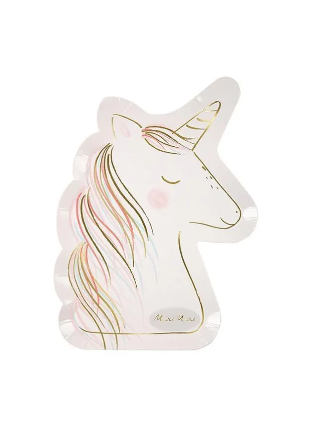Papperstallrik enhörningshuvud – Unicorn – Meri Meri