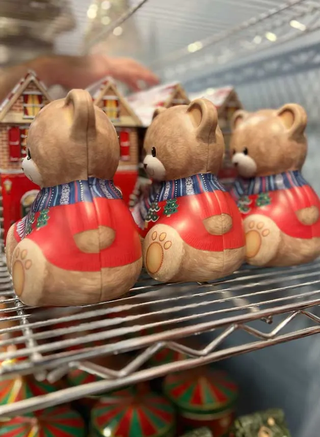 Plåtburk Christmas Teddybjörn julgodis – julburk