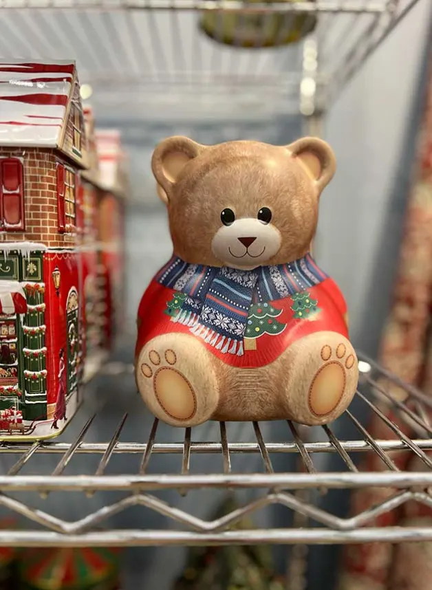 Plåtburk Christmas Teddybjörn julgodis – julburk
