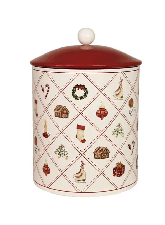 Plåtburk Juletid med olika julmotiv Ø 14 x H 20 cm