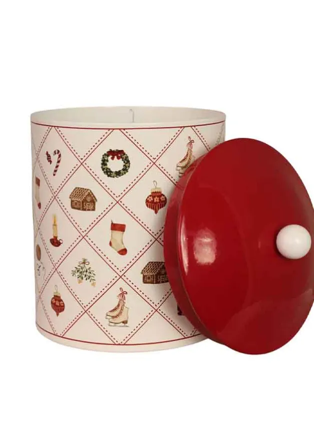 Plåtburk Juletid med olika julmotiv Ø 14 x H 20 cm