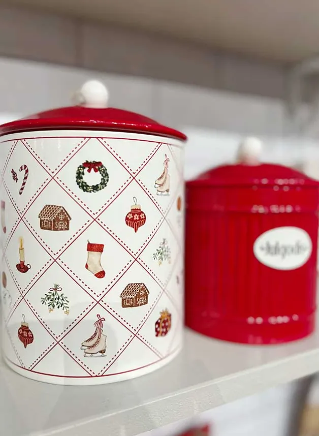 Plåtburk Juletid med olika julmotiv Ø 14 x H 20 cm