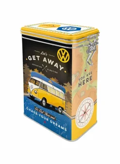 Plåtburk Knäpplock – VW Let’s Get Away – Nostalgic Art