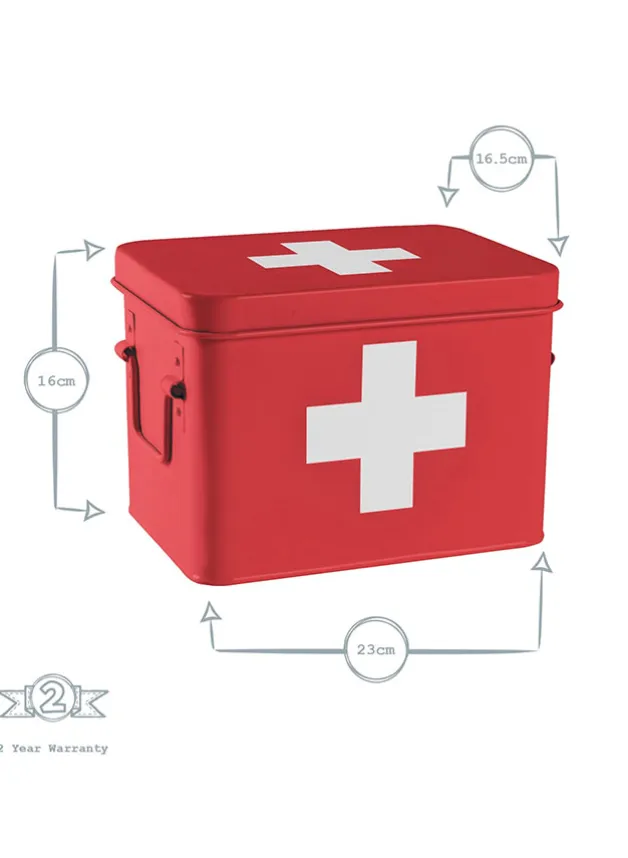 Plåtburk Röd FÖRBANDSLÅDA – First Aid
