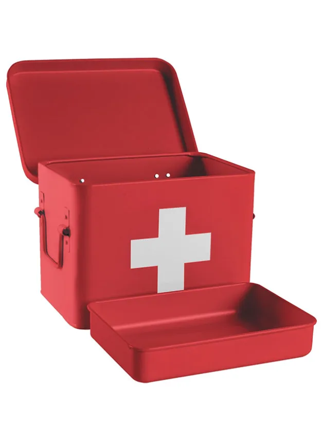 Plåtburk Röd FÖRBANDSLÅDA – First Aid