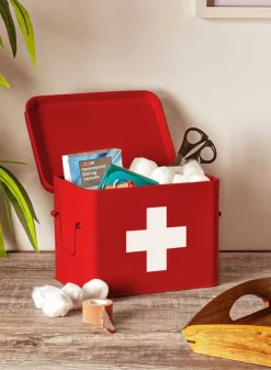 Plåtburk Röd FÖRBANDSLÅDA – First Aid