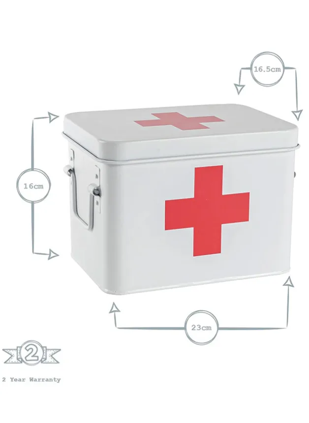 Plåtburk VIT FÖRBANDSLÅDA – First Aid