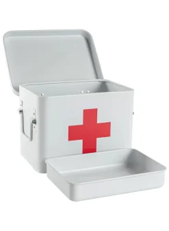 Plåtburk VIT FÖRBANDSLÅDA – First Aid