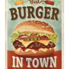 Plåtskylt ”Best Burger in Town” 30×40 cm – Nostalgic Art