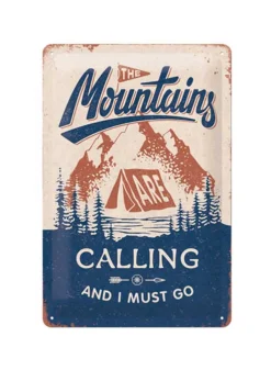 Plåtskylt Mountains 20×30 cm – Nostalgic Art