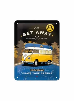 Plåtskylt VW Get Away Night 15×20 cm – Nostalgic Art