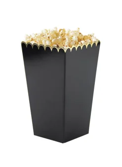 Popcorn Box Svart med guldkant – 8 st