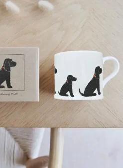 Porslinsmugg med Labradoodle Svart