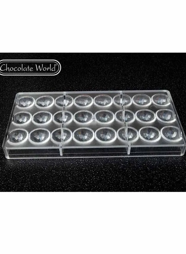 Pralinform Fasett låg kupol 30 mm 24 st – Chocolate World