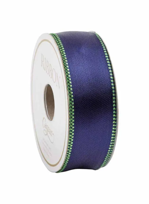 Presentband Navy & Green 9,1 m. – Caspari