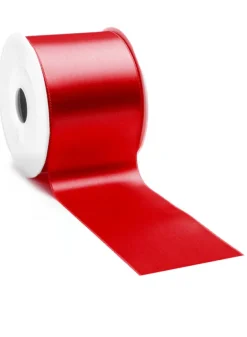 Presentband, RÖTT SIDENBAND EXTRA BRED i Satin 70 mm bred – 25 meter