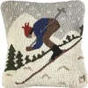 Prydnadskudde i ull ”Downhill Skier” 35×35 cm