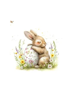 Påskservett i papper – Bunny with Egg