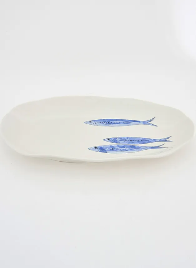 Serveringsfat med fiskar 38,5 x 24 cm- Batela