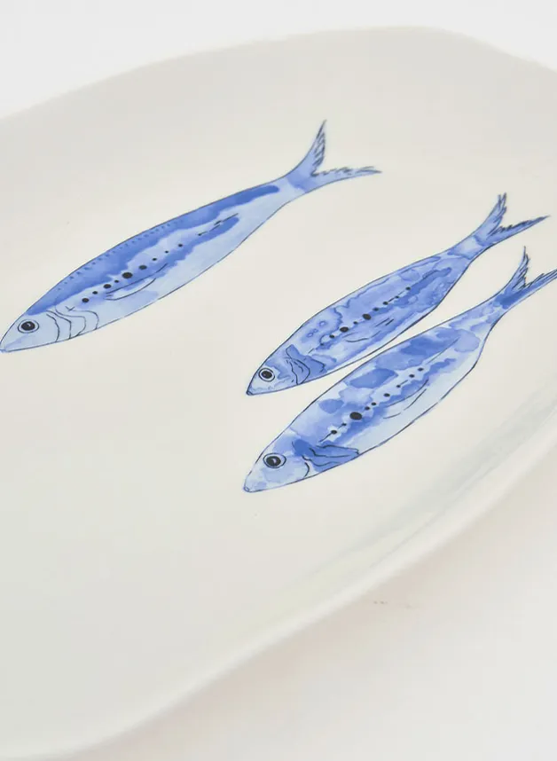 Serveringsfat med fiskar 38,5 x 24 cm- Batela