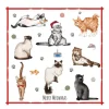 Servetter Merry Meowmas – Katter 33×33 cm