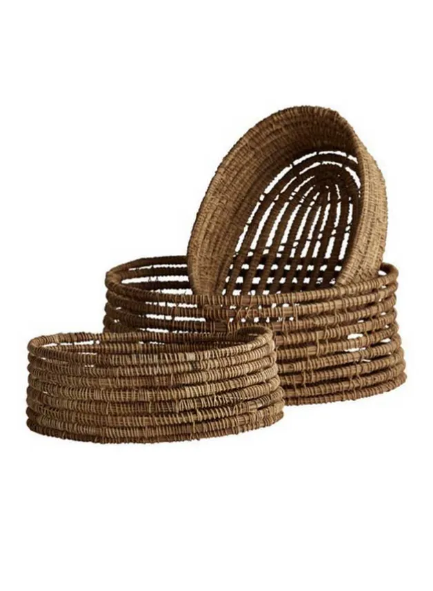 Set med Korgar 3 st Naturfärgad Palmfiber – Tine K