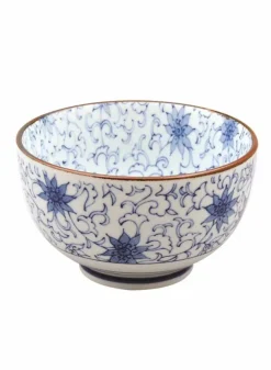 Skål i porslin Vit med blommor 13×7,8 cm – Tokyo Design 2597