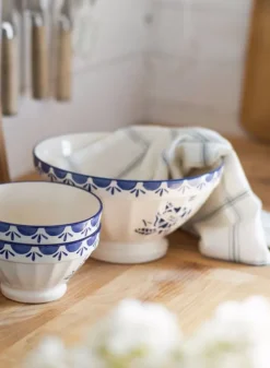 Skål Marion Blomma Stor Blå Keramik – Strömshaga